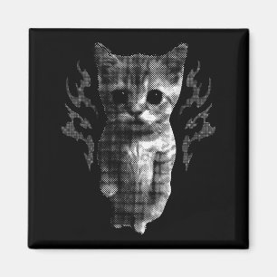 Imã Gato Engraçado Y2k Retro Silvestre Gatinho Vintage