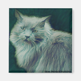 Imã Gato Estilizado #1 Íman de galho Verde