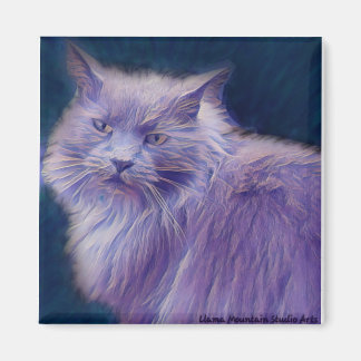 Imã Gato Estilizado nº 1, íman Roxo de galho