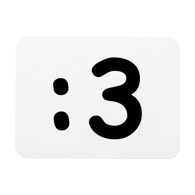 Ímã Gato Face Emoticon: 3 (Horizontal)