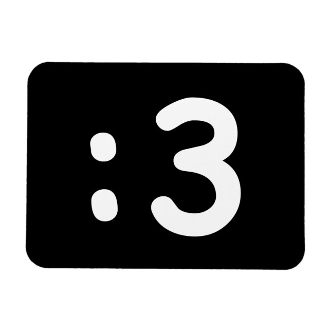 Ímã Gato Face Emoticon: 3 (Horizontal)