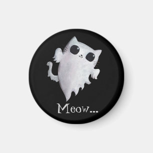 Imã Gato fantasma bonitinho de Halloween