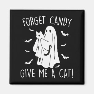 Imã Gato Fantasma Engraçado de Halloween Esquece Doce