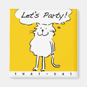 Imã Gato Feliz Sorridente como uma Ilustração de Desen