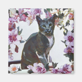 Imã Gato Floral