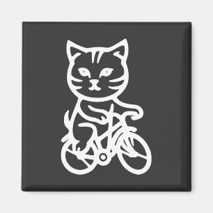 Imã Gato fofo andando de bicicleta