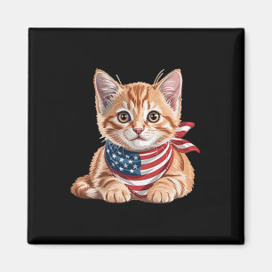 Imã Gato Fofo de Verão Sinalizador Norte-Americano Dia