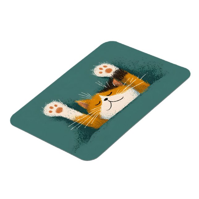 Ímã Gato Fofo e Divertido Dormindo (Left Side)