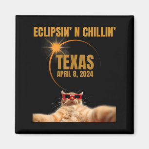 Imã Gato Fofo Eclipse Solar Total Texas
