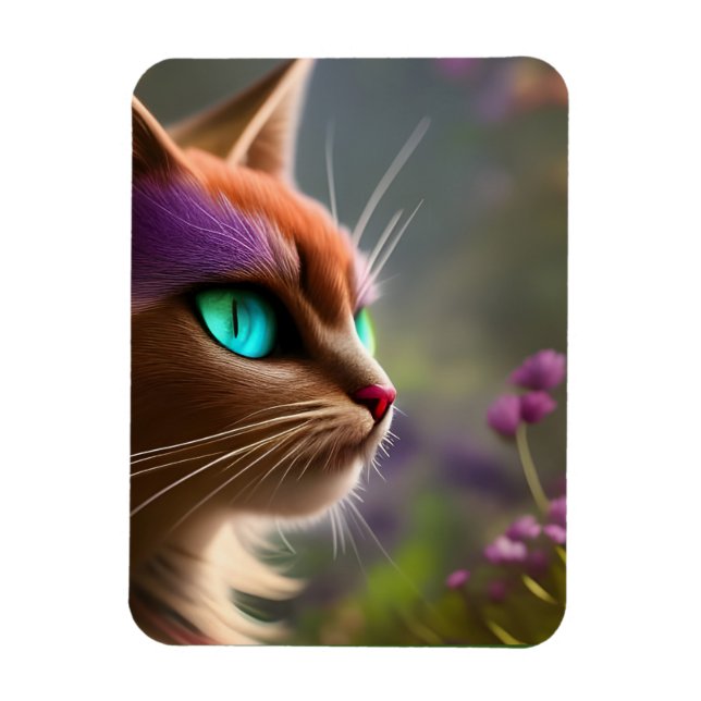 Ímã Gato Gatinho Adorável, Olhos Turcos (Vertical)