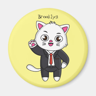 Imã Gato gatinho bonito em desenho animado de terno