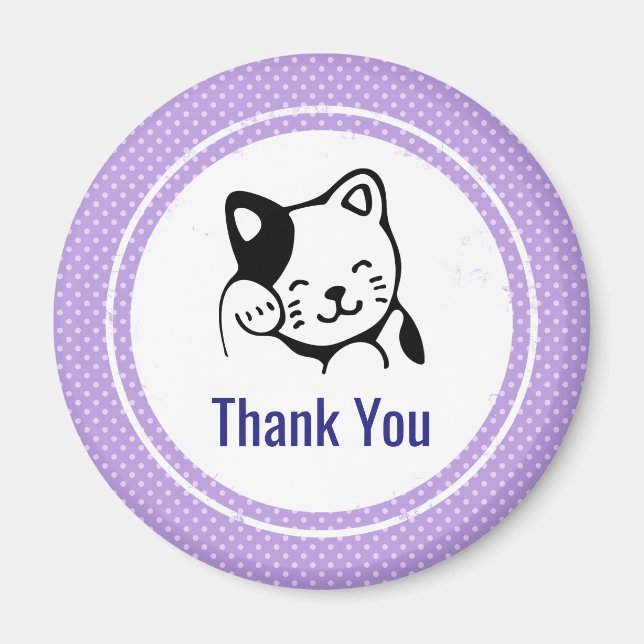 Imã Gato Gatinho Branco e Preto, Alô (Frente)