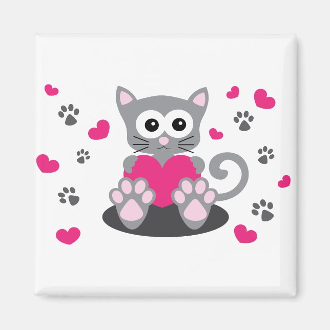 Imã gato gatinho doce (Frente)