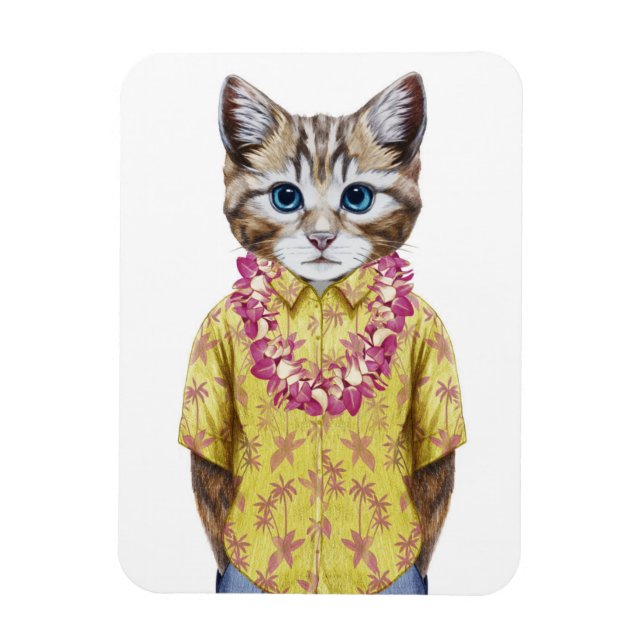 Ímã Gato Gatinho Havaiano (Vertical)