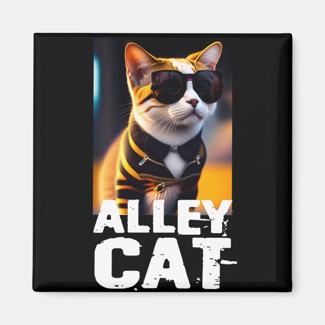 Imã Gato Gato Gato Gótico Adorável no Traje de Tigre (Frente)