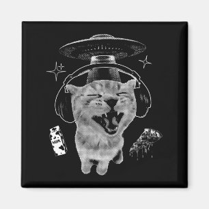 Imã Gato Gnarp Meme de Gato Alien Idiota Rotação Cereb