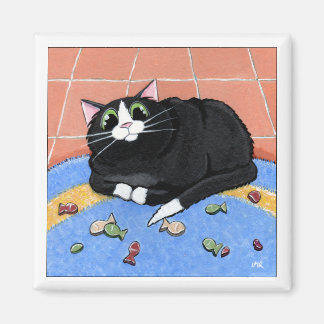 Imã Gato gordo e um tapete de biscoitos de peixe | Art