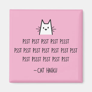 Imã Gato Haiku Square Magnet