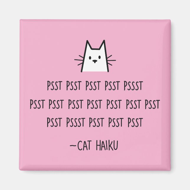 Imã Gato Haiku Square Magnet (Frente)