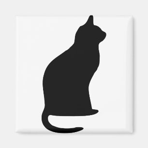 Imã Gato Halloween Black Silhouette