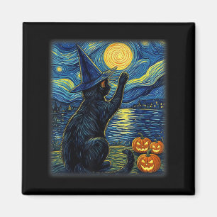 Imã Gato Halloween Engraçado Amante de Gatos Pretos Pa