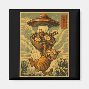 Imã Gato Japonês Engraçado Ramen Ufo Anime Homens Mulh