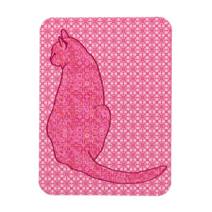 Ímã Gato Japonês - Fúchsia Pink Batik
