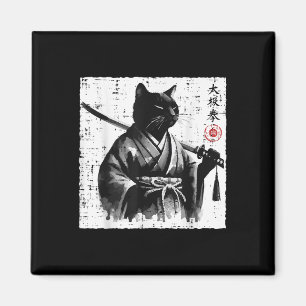 Imã Gato Japonês Samurai Tai Chi Ninja Art Men Ki