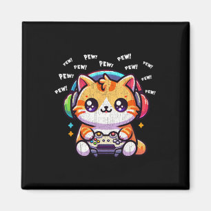 Imã Gato Jogador Pew Vídeo Engraçado Jogos Vintage Hom