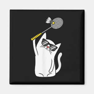 Imã Gato Jogando Badminton Jogador De Tartarugas Jogad