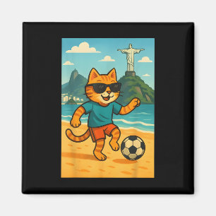 Imã Gato Jogando Futebol Esporte Fofo Rio De Janeiro B
