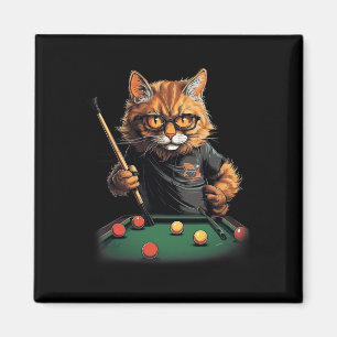 Imã Gato Jogando Piscina Bilhar Legal Gatos Engraçados