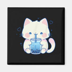 Imã Gato Kawaii Boba Japonês Linda Estética Garota de 