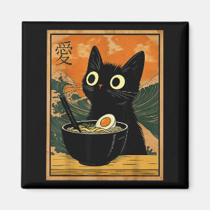 Imã Gato Kawaii Comendo Macarrão Ramen Presente Divert