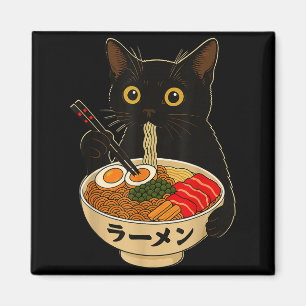 Imã Gato Kawaii Comendo Macarrão Ramen Presente Divert