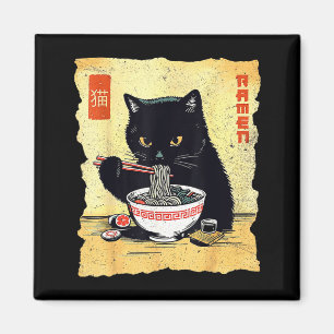 Imã Gato Kawaii Comendo Macarrão Ramen Presente Divert