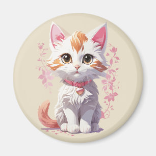Imã Gato Kawaii Fofo com Olhos Grandes