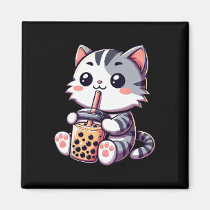 Imã Gato Kawaii Gato Bonita Bolha Leite Chá Anime Neko