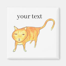 Imã Gato Laranja Apático Fofo