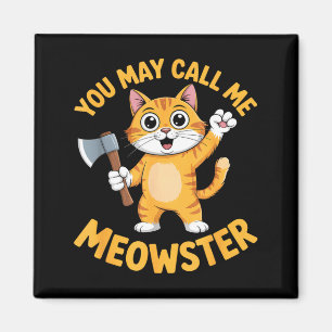 Imã Gato laranja cartoon machado engraçado meowster Ga
