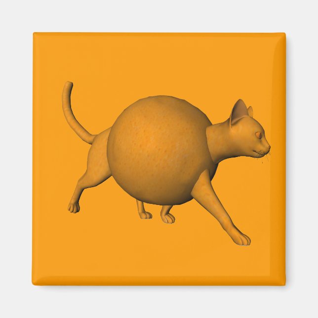 Imã Gato Laranja Engraçado (Frente)