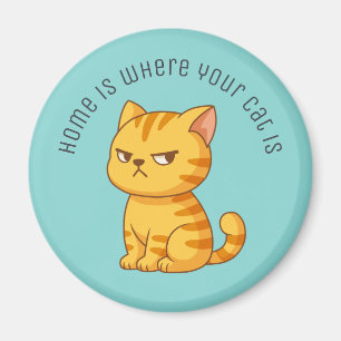 Imã Gato Laranja Malhado Irritadiço Texto Personalizad