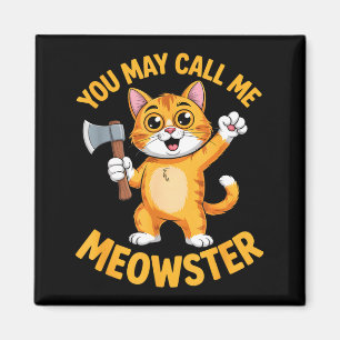 Imã Gato laranja mestre miau engraçado machado desenho