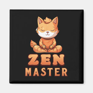 Imã Gato Laranja Yoga Mestre Zen Gato Laranja Tabby Yo