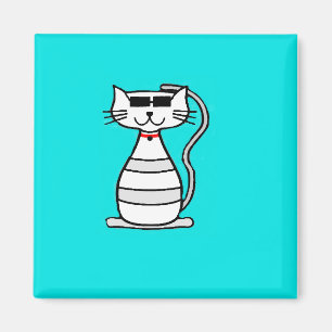 Imã Gato legal com óculos de sol