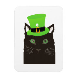 Ímã Gato Legal com um Chapéu Verde