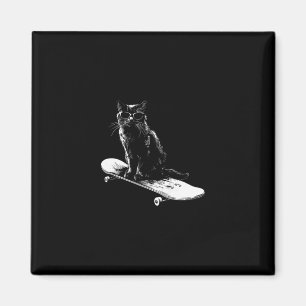 Imã Gato Legal De Skate Com Óculos De Sol Para Homens 