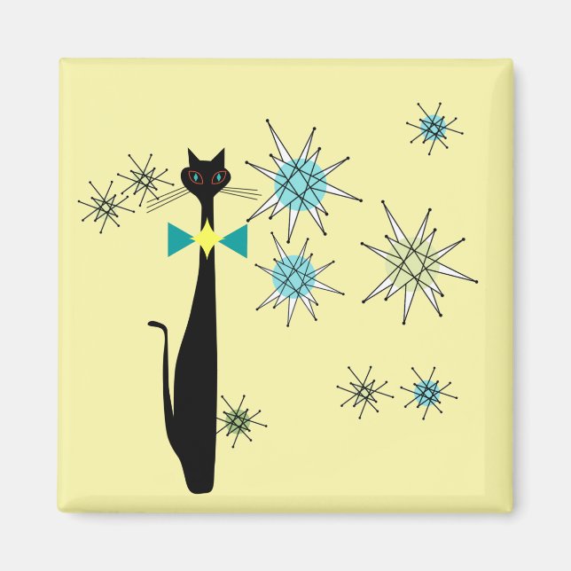 Imã Gato Legal MCM Moderno de Meio século da Era Atômi (Frente)