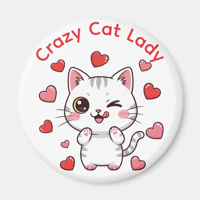 Imã Gato Louco Lady Chibi (Frente)
