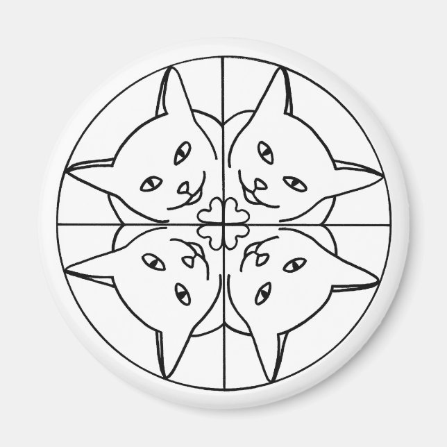 Imã Gato Lover Caleidoscópio Gatos Corações Magnetos (Frente)